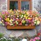 12 Bundles Artificial Flowers for Outdoor, aux Silk Wildflowers Daisy, Colorful Plastic Fake Plants for Outside Planter Porch Window Box Garden Decor in Spring Summer
